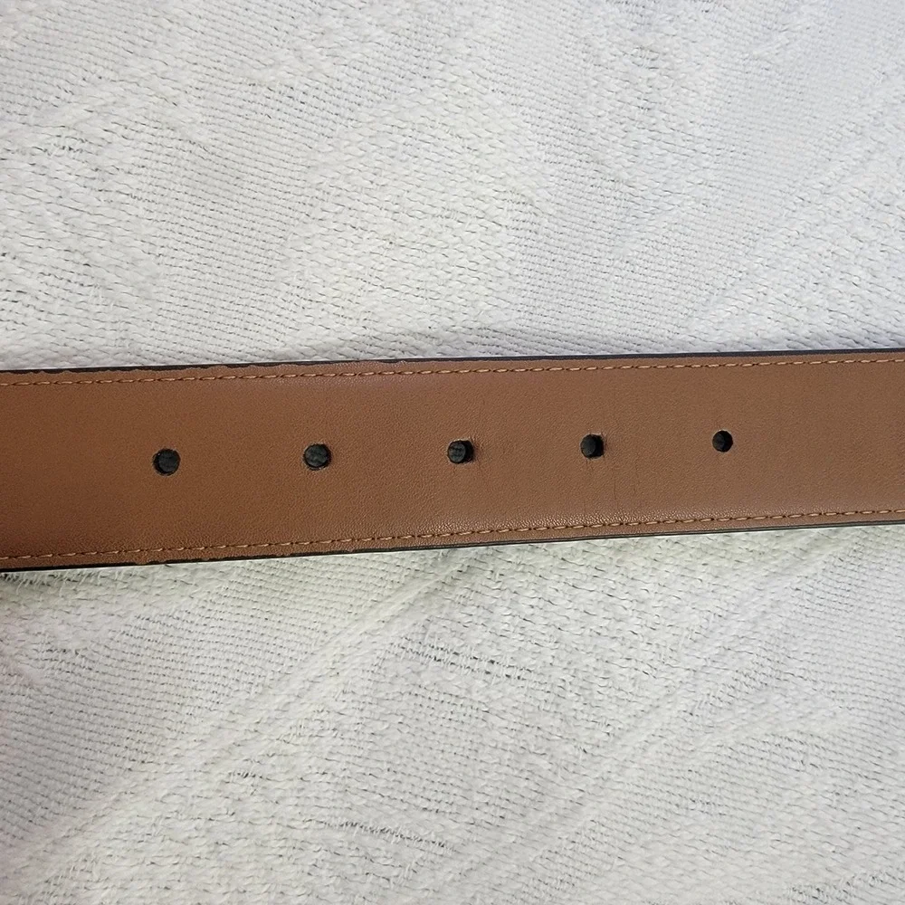 NORDSTROM Men's‎ Dress Belt Black Leather Silver Buckle Size 40 EUC